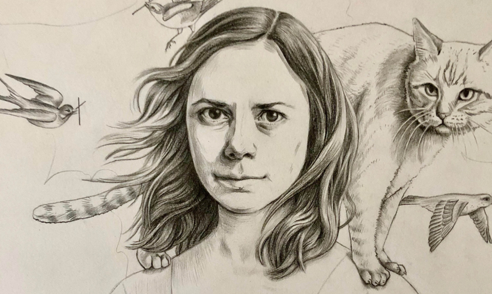 Artist illustration of poet Sara Nicholson